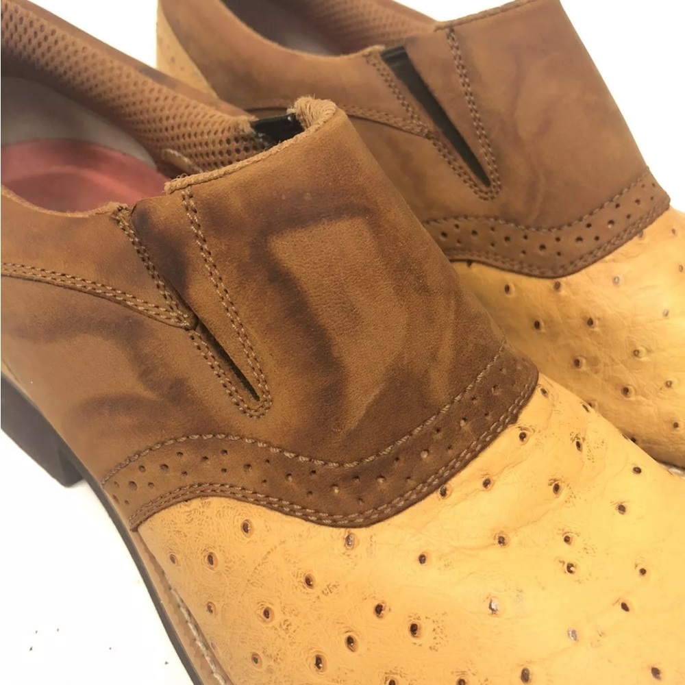 Twisted X Cowboy Tan Light Brow Ostrich Leather Western Boots - Picture 4 of 10